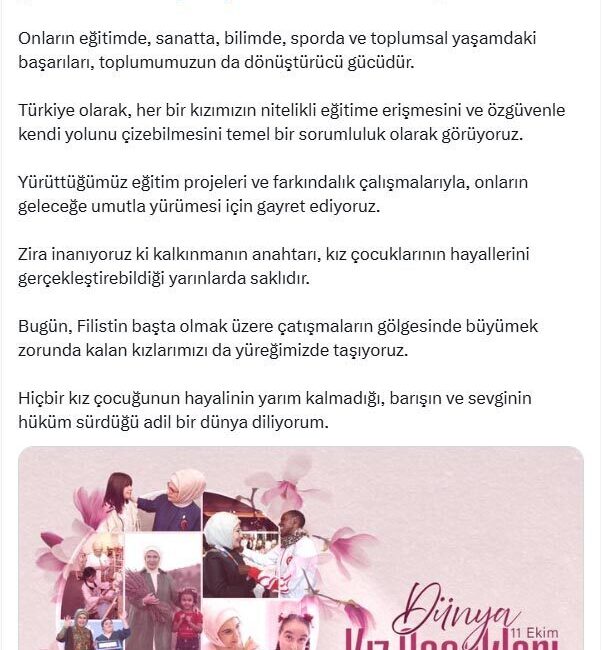 ANKARA, – CUMHURBAŞKANI Recep Tayyip Erdoğan’ın eşi Emine Erdoğan, “Cesaretiyle