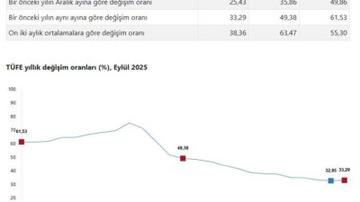 ANKARA, – TÜRKİYE İstatistik Kurumu (TÜİK), tüketici enflasyonunun eylül ayında