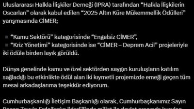 ANKARA, – İLETİŞİM Başkanı Burhanettin Duran, Cumhurbaşkanlığı İletişim Merkezi’nin (CİMER),