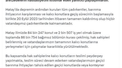 ANKARA, – İLETİŞİM Başkanlığı Dezenformasyonla Mücadele Merkezi (DMM), ‘Hatay’da hala