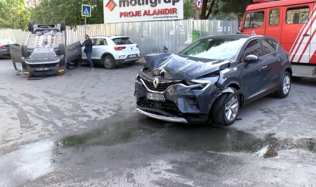 Özgür EREN / İSTANBUL, – BAKIRKÖY’de 2 aracın çarpışması sonucu