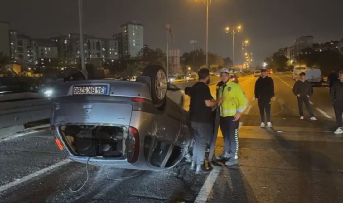 Vehbi DEMİR/İSTANBUL, – O-3 Otoyolu Bayrampaşa mevkiinde makas atarak ilerlediği