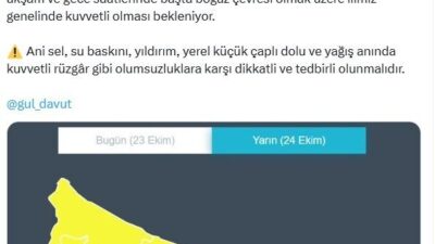 İSTANBUL, – İSTANBUL Valiliği, kentin Avrupa Yakası için sarı kodlu