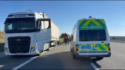 İSTANBUL, – Silivri, Kuzey Marmara Otoyolu’nda Edirne istikametinde seyreden otomobil,