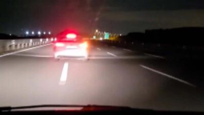 İSTANBUL, – SULTANBEYLİ, Kuzey Marmara Otoyolu’nda makas atarak ilerleyen otomobil