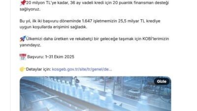 ANKARA, – SANAYİ ve Teknoloji Bakanı Mehmet Fatih Kacır, KOSGEB’in