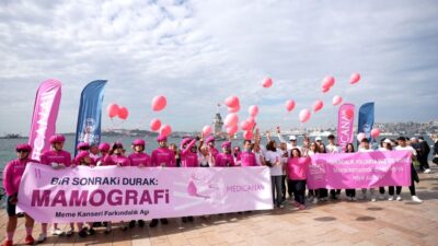 Meme kanseri farkındalığına dikkat çekmek için pedal çevirdiler İrem Çağla