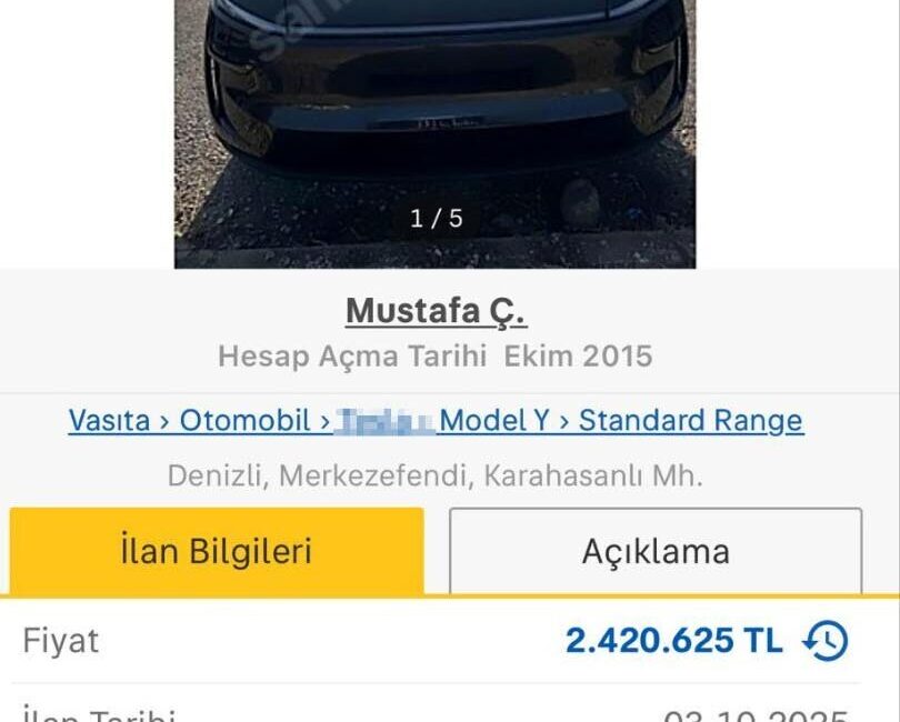 Otomobilini güncel fiyatının üzerinde satmaya çalışan kişiye 279 bin lira ceza ANKARA, – TİCARET Bakanlığı tarafından, çevrim içi ilan platformunda satışa