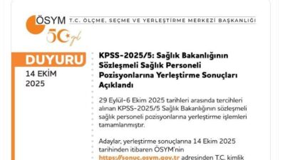 ANKARA, – ÖLÇME, Seçme ve Yerleştirme Merkezi (ÖSYM) Başkanlığı, Sağlık