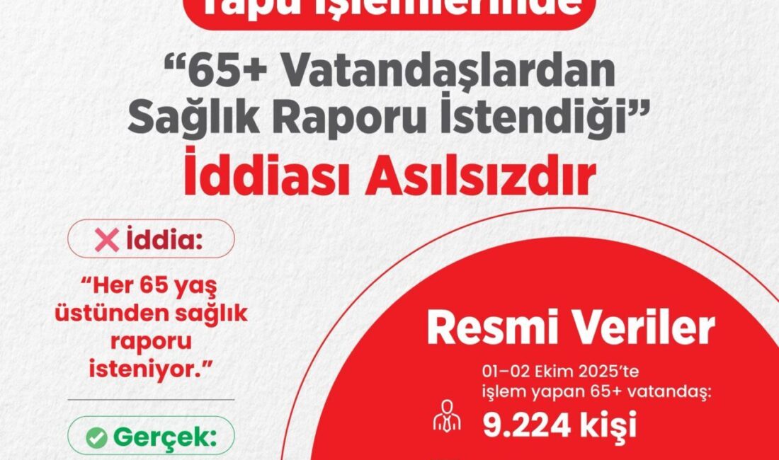 ANKARA, -TAPU ve Kadastro Genel Müdürlüğü, 65 yaş üzeri vatandaşlardan
