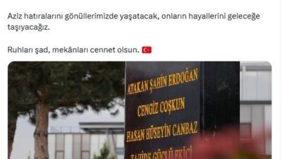 TUSAŞ: ONLARIN HAYALİNİ GELECEĞE TAŞIYACAĞIZ TUSAŞ’ın sosyal medya hesabından, şehitler