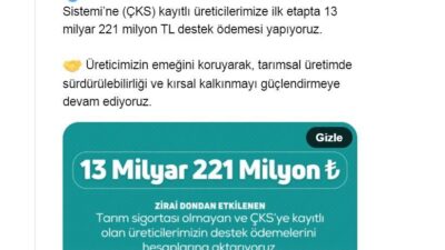 ANKARA, – TARIM ve Orman Bakanı İbrahim Yumaklı, “Zirai dondan