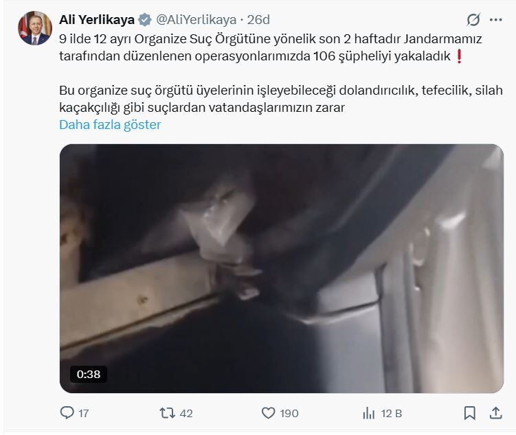 Kadircan GÜLE/ANKARA, -İÇİŞLERİ Bakanı Ali Yerlikaya, 9 ilde 12 ayrı