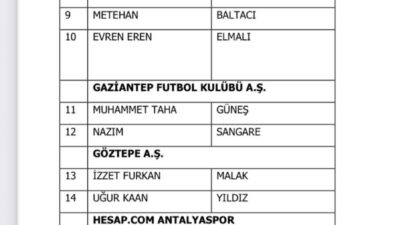 İSTANBUL, – TÜRKİYE Futbol Federasyonu Hukuk Kurulu, aralarında Galatasaray’dan Eren