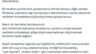 ANKARA, – İÇİŞLERİ Bakanı Ali Yerlikaya, CHP Genel Başkanı Özgür