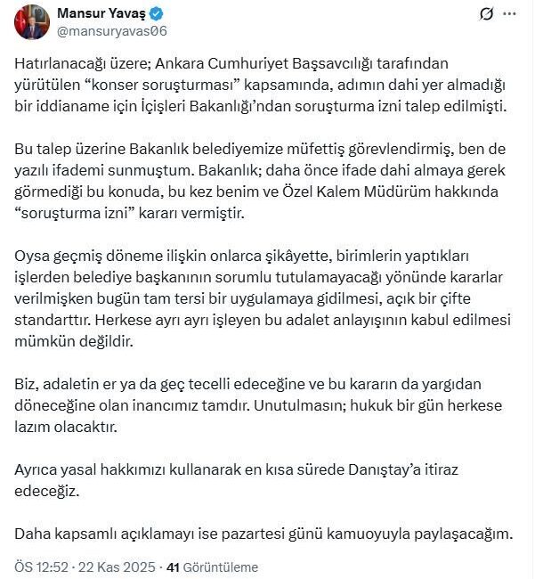 ‘EN KISA SÜREDE DANIŞTAY’A İTİRAZ EDECEĞİZ’ Ankara Büyükşehir Belediye Başkanı