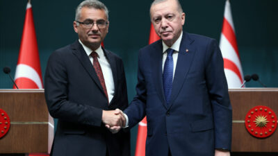 ORTAK BASIN TOPLANTISI DÜZENLENDİ Cumhurbaşkanı Recep Tayyip Erdoğan, KKTC Cumhurbaşkanı