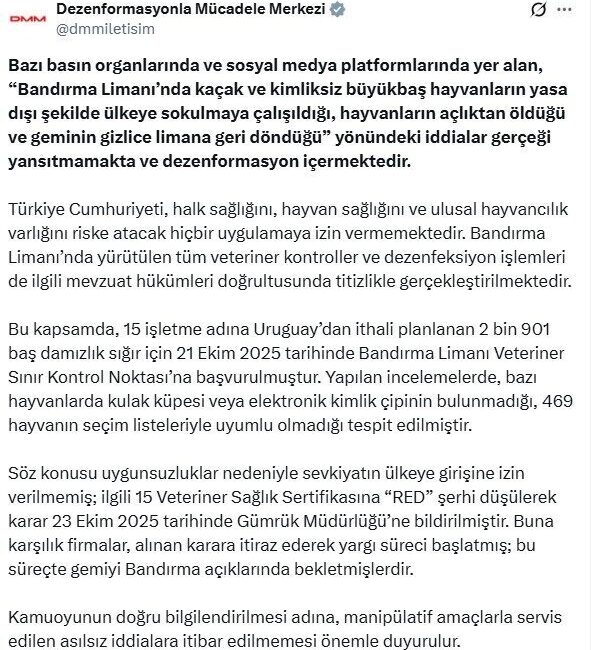 ANKARA, – İLETİŞİM Başkanlığı Dezenformasyonla Mücadele Merkezi (DMM), bazı basın
