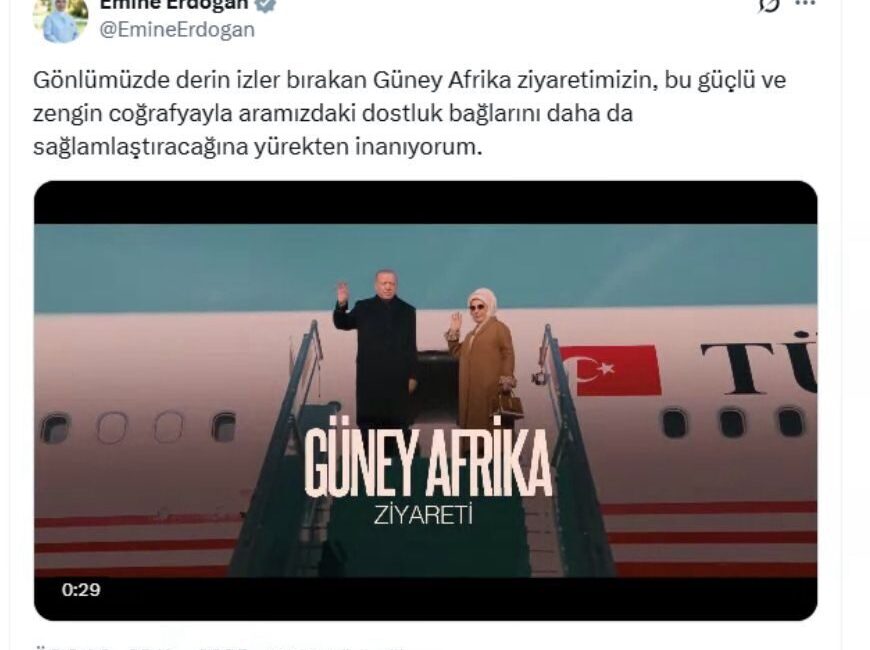 ANKARA, – CUMHURBAŞKANI Recep Tayyip Erdoğan’ın eşi Emine Erdoğan, Güney