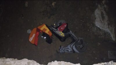 Mert ORDU/İSTANBUL, – KADIKÖY’de yol çalışması yapılan alana giren motosikletli,