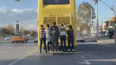 Mert ORDU/İSTANBUL, – MALTEPE’de patenli 6 kişi seyir halindeki İETT