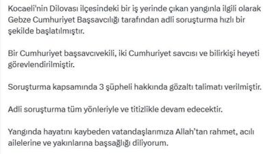 BAKAN TUNÇ: 3 ŞÜPHELİ HAKKINDA GÖZALTI TALİMATI VERİLMİŞTİR Adalet Bakanı