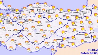 ANKARA, – TÜRKİYE genelinde bugün yağış beklenmiyor. Yurdun kuzey, iç