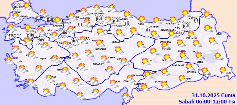 ANKARA, – TÜRKİYE genelinde bugün yağış beklenmiyor. Yurdun kuzey, iç