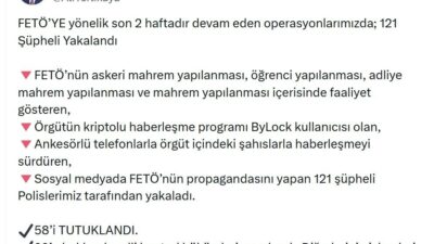 Umutcan ÖREN/ANKARA, – İÇİŞLERİ Bakanı Ali Yerlikaya, 37 ilde FETÖ’nün