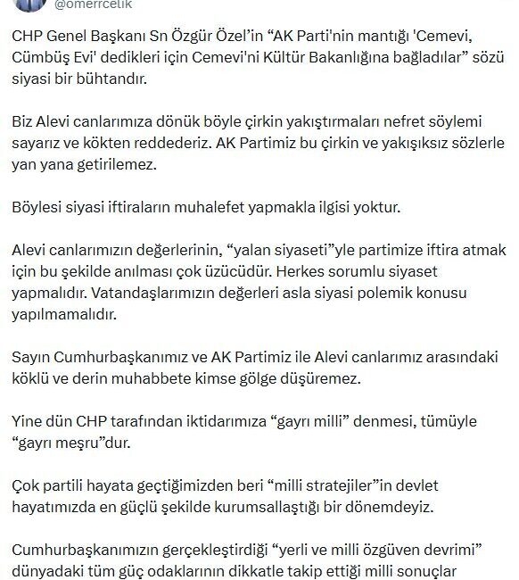 ANKARA, – AK Parti Genel Başkan Yardımcısı ve Parti Sözcüsü