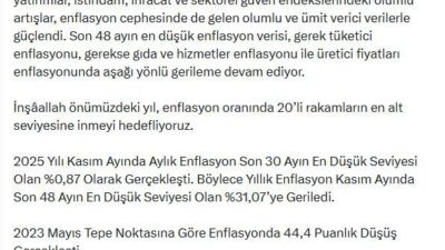 ANKARA, – TİCARET Bakanı Ömer Bolat, “Makroekonomide olumlu gelişmeler hızlanarak