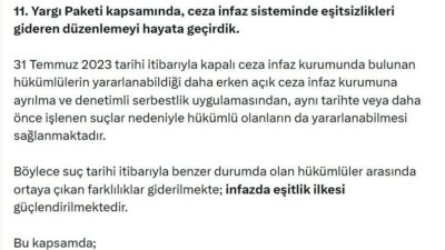 ANKARA, – ADALET Bakanı Yılmaz Tunç, 11’inci Yargı Paketi kapsamında