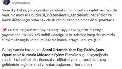 ANKARA, – ADALET Bakanı Yılmaz Tunç, “Örgütlü şekilde işlenen ya