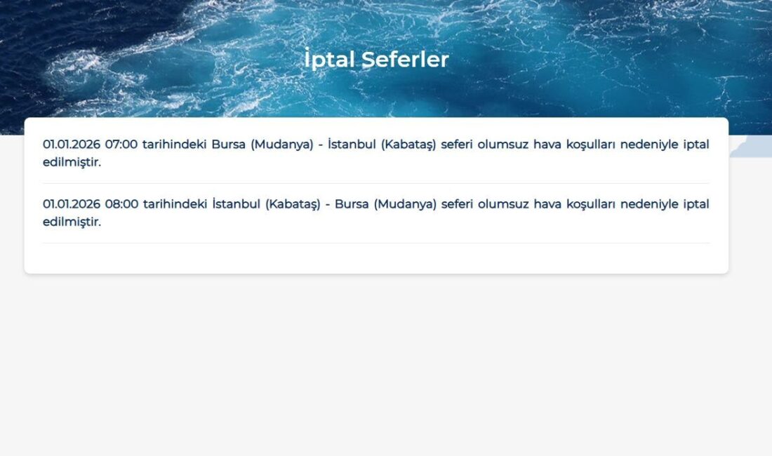 Özgül ATABEY/ MUDANYA(Bursa), – BURSA’da Deniz Otobüsleri’nin (BUDO) 1 Ocak’ta