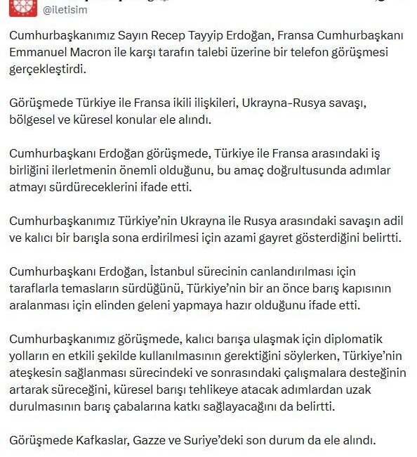 ANKARA, – CUMHURBAŞKANI Recep Tayyip Erdoğan, Fransa Cumhurbaşkanı Emmanuel Macron