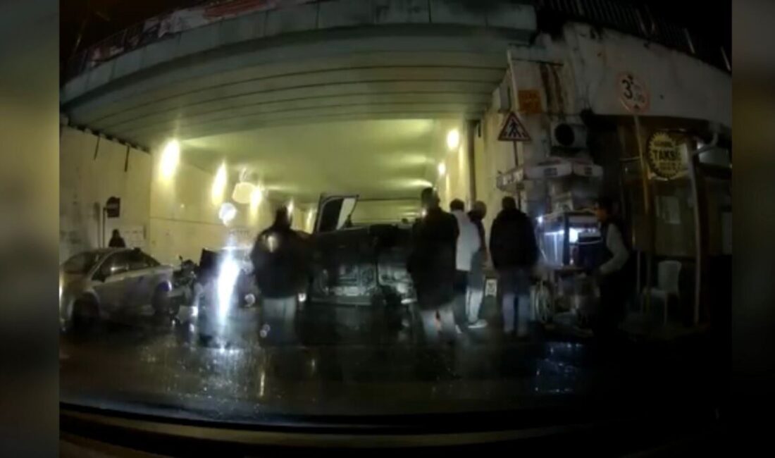 Mehmet Kaan KURT-Hiba HAKBİLİR/İSTANBUL, – KAĞITHANE’de, cadde üzerindeki refüje çarpan