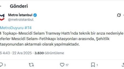 Baran AKKAYA/İSTANBUL, – T4 Topkapı – Mescid-i Selam seferini yapan