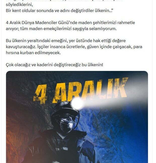 ANKARA, – CHP Genel Başkanı Özgür Özel, 4 Aralık Dünya