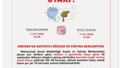 ANKARA, – ANKARA Valiliği, kent genelinde hızı saatte 70 kilometreyi