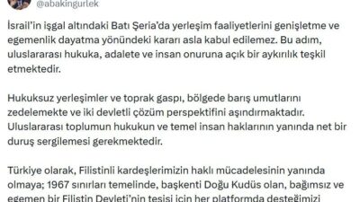 Eda KOÇ/ANKARA, – ADALET Bakanı Akın Gürlek, “İsrail’in işgal altındaki