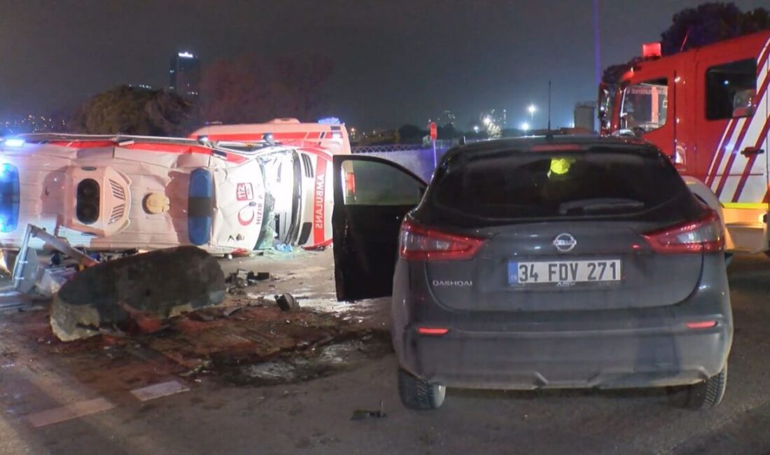 İsa ALMAÇAYIR/İSTANBUL, – KARTAL’da hasta taşıyan ambulans ile cip kafa