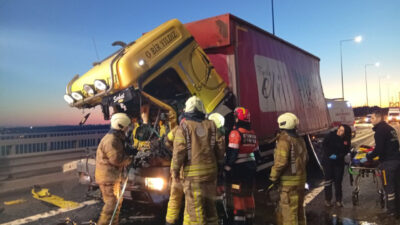 İsa ALMAÇAYIR/İSTANBUL, – BEYKOZ’da Kuzey Marmara Otoyolu’nda seyir halindeki kamyon