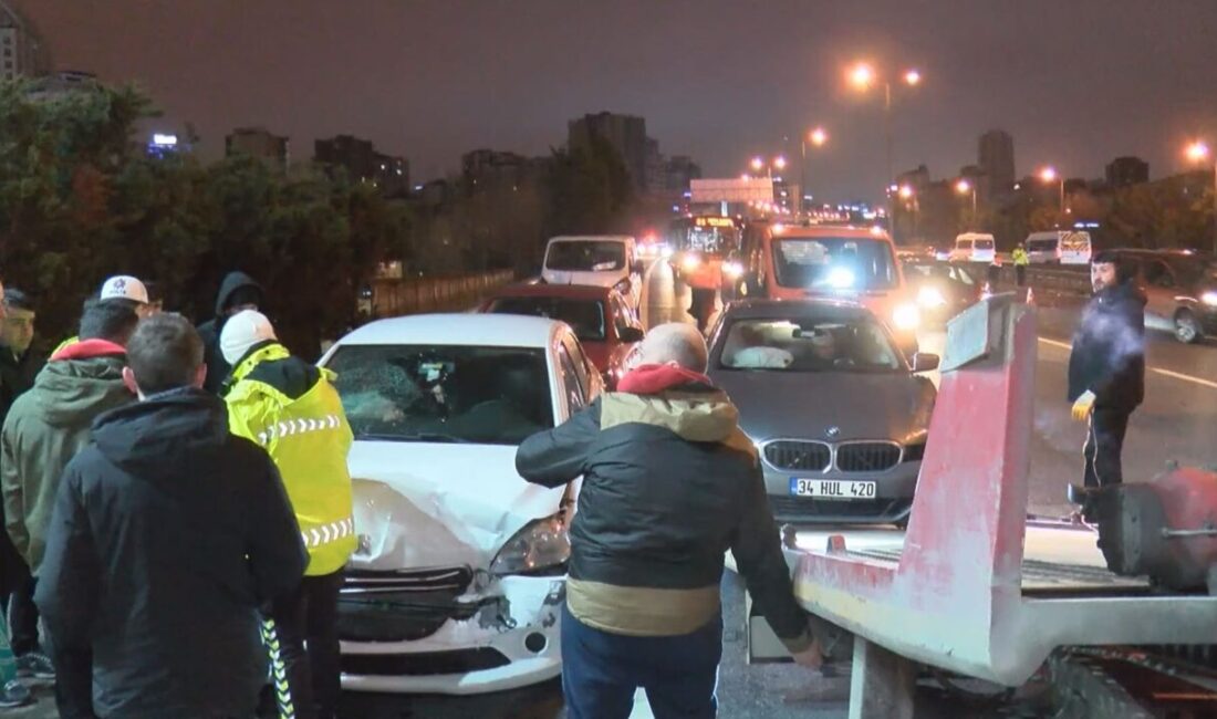 İsa ALMAÇAYIR/İSTANBUL, – ÜMRANİYE TEM Otoyolu’nda 7 aracın karıştığı zincirleme