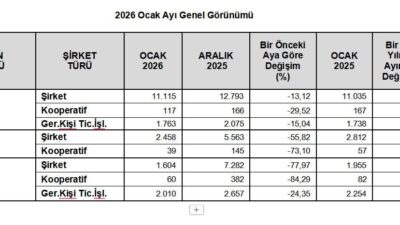 ANKARA, – TÜRKİYE Odalar ve Borsalar Birliği (TOBB), ocak ayında