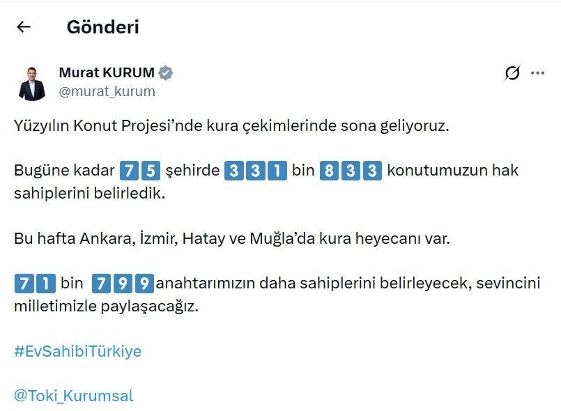 ANKARA, – ÇEVRE, Şehircilik ve İklim Değişikliği Bakanı Murat Kurum,