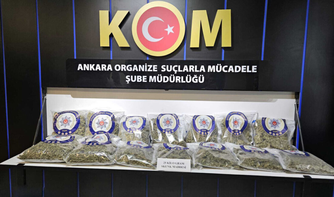 ANKARA, – ANKARA’nın Çankaya ilçesinde polisin düzenlediği operasyonda 25 kilogram