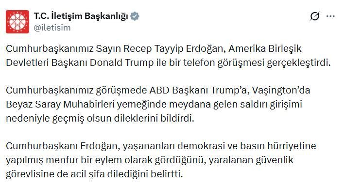 ANKARA, – CUMHURBAŞKANI Recep Tayyip Erdoğan, ABD Başkanı Donald Trump