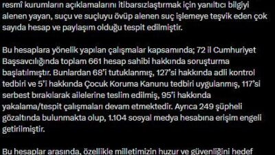 ANKARA, – İLETİŞİM Başkanlığı, Şanlıurfa ve Kahramanmaraş’ta okullardaki saldırılara yönelik