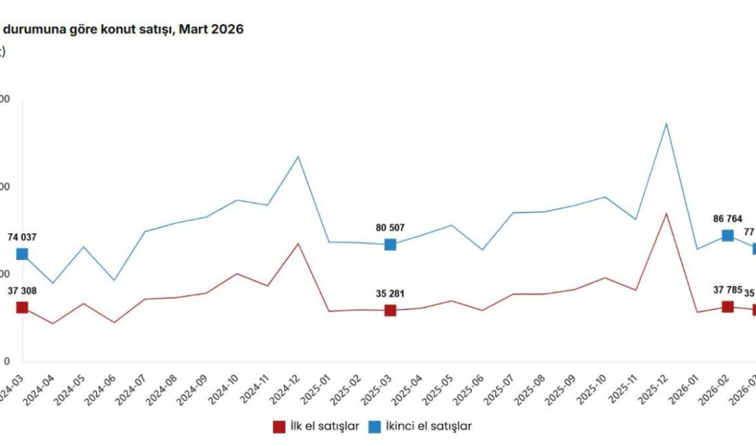 ANKARA, – TÜRKİYE İstatistik Kurumu (TÜİK), mart ayında bir önceki