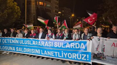 ANKARA, – ABD Büyükelçiliğinin önünde, İsrail’in Sumud Filosu’na müdahalesi protesto